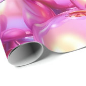 Iriserende Roze 3D Glanzend Bubbelpatroon Inpakpap Cadeaupapier (Rol Hoek)