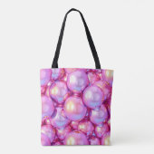 Iriserende Roze Glanzende 3D Bubbel Patroon Esthet Tote Bag (Achterkant)