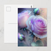 Iriserende roze rozen close-up briefkaart (Voorkant / Achterkant)