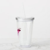 Iriserende roze vlinder acryl drinkbeker (Links)
