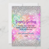 Iriserende roze zilveren glitter Kerstmis nieuwjaa (Voorkant)