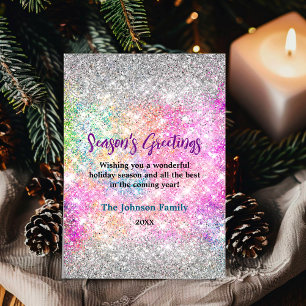 Iriserende roze zilveren glitter Kerstmis nieuwjaa