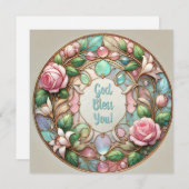 Iriserende Rozen en Pebbles zegeningen Feestdagenkaart (Voorkant / Achterkant)
