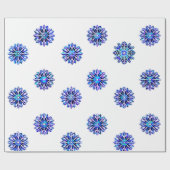 "Iriserende" Sneeuwvlokken Kerstmis Chanoeka Cadeaupapier (Vlak)