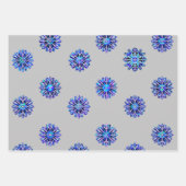 Iriserende Sneeuwvlokken Kerstmis Chanoeka Gift Wr Inpakpapier Vel (Voorkant 2)