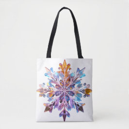 Iriserende sneeuwvlokken tote bag