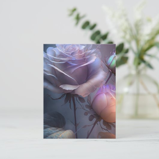 Iriserende soft focus-lichtspectrum-Rozen Briefkaart (Staand voorkant)