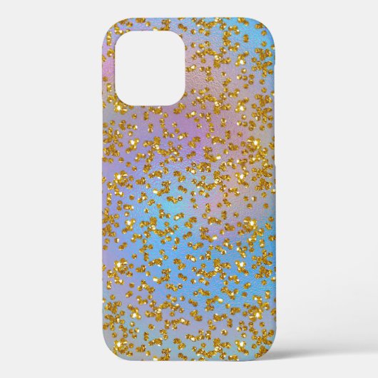 Iriserende spiraal en gouden Glitter Confetti Case-Mate iPhone Case (Achterkant)