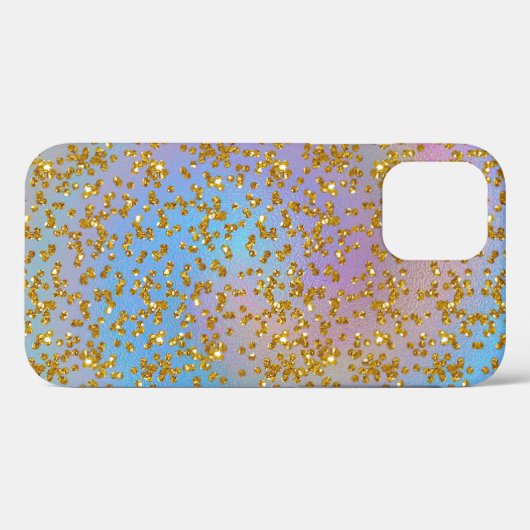 Iriserende spiraal en gouden Glitter Confetti Case-Mate iPhone Case (Achterkant (horizontaal))