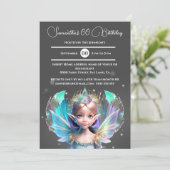 Iriserende sprookjesprinses glinstert grillige vle kaart (Staand voorkant)