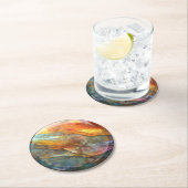 Iriserende steenlagen Marmeren Graniet Ronde Kartonnen Onderzetter (Insitu)