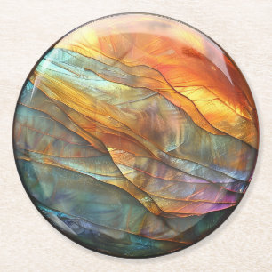 Iriserende steenlagen Marmeren Graniet Ronde Kartonnen Onderzetter