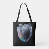 Iriserende tulp op zwart tote bag (Achterkant)