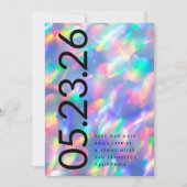 Iriserende Ultra Modern Bold DATE non Foto Save The Date (Voorkant)