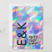 Iriserende Ultra Moderne QR CODE RSVP bruiloft Kaart (Achterkant)