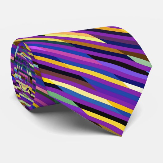 Iriserende veelkleurige strepen Stropdas (Opgerold)