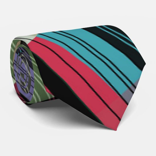 Iriserende veelkleurige strepen stropdas (Opgerold)