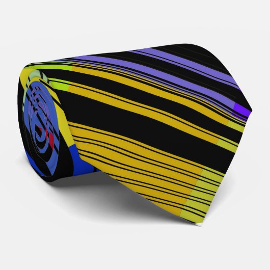 Iriserende veelkleurige strepen stropdas (Opgerold)