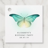 iriserende vlinder en damast bedankjes labels (Voorkant)