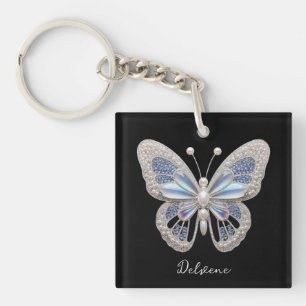 iriserende vlinderelegantie sleutelhanger