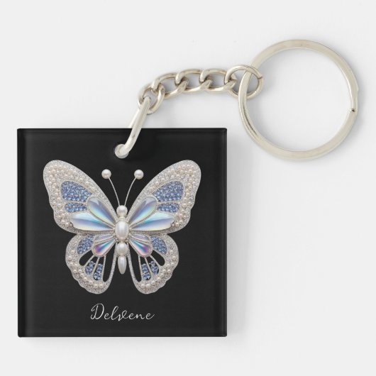 iriserende vlinderelegantie sleutelhanger (Achterkant)