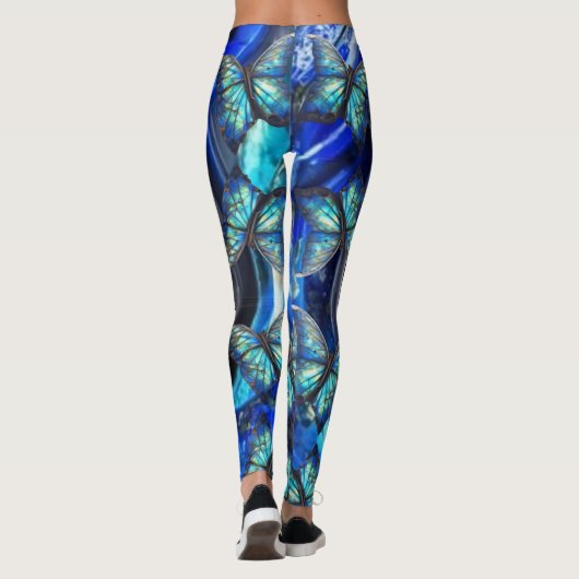 Iriserende vlinders op rimpelige leggings (Achterkant)