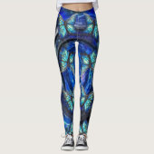 Iriserende vlinders op rimpelige leggings (Voorkant)