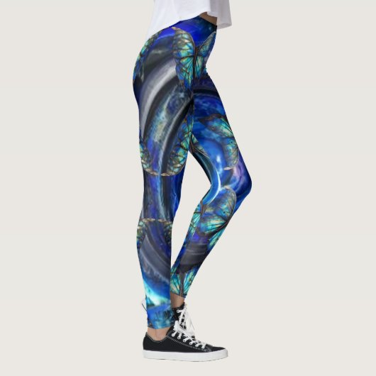 Iriserende vlinders op rimpelige leggings (Rechts)
