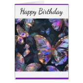  iriserende vlinders Wenskaart Paarse (Voorkant)
