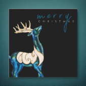 Iriserende Waterverf rendieren Vrolijk kerstfeest Feestdagenkaart