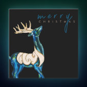 Iriserende Waterverf rendieren Vrolijk kerstfeest Feestdagenkaart