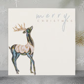 Iriserende Waterverf rendieren Vrolijk kerstfeest Feestdagenkaart