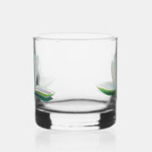Iriserende witte Lotus illustratie Whisky Glas (Links)