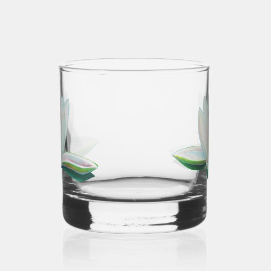 Iriserende witte Lotus illustratie Whisky Glas (Rechts)