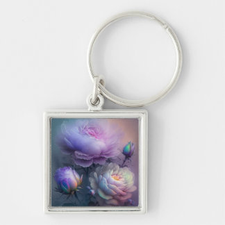 Iriserende zachte Paarse bruiloft bloemen Sleutelhanger