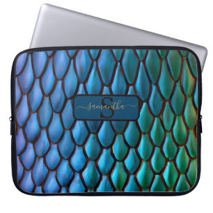 Iriserende zeemeermin staart Dragon Scales Fantasi Laptop Sleeve