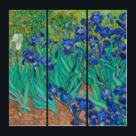 Irises, 1889 by Vincent van Gogh Drieluik<br><div class="desc">Irises,  1889 by Vincent van Gogh. Vincent Willem van Gogh was a Dutch post impressionist painter who posthumously became one of the most famous and invloeential figures in the history of Western art.</div>