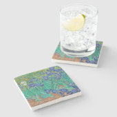 "IRISES 1889" DOOR VINCENT Van Gogh STONE ONDERZET Stenen Onderzetter (Zijkant)