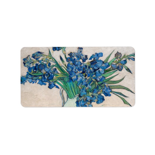 Irises, 1890, van Vincent van Gogh Etiket (Voorkant)