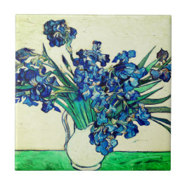 Irises (1890) van Vincent Van Gogh  Tegeltje