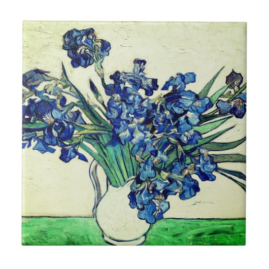  Irises (1890) van Vincent Van Gogh  Tegeltje (Voorkant)