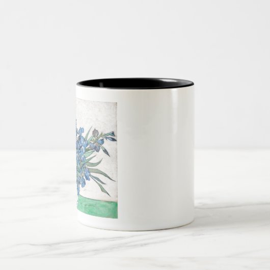 Irises (1890) van Vincent Van Gogh. Tweekleurige Koffiemok (Center)