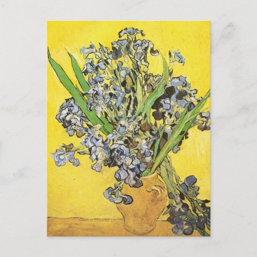 Irises against Yellow Background Van Gogh Fine Art Briefkaart (Voorkant)