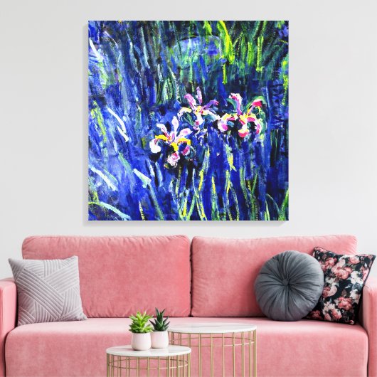Irises, beroemd bloemschilderij van Claude Monet, Canvas Afdruk (Insitu (Woonkamer))
