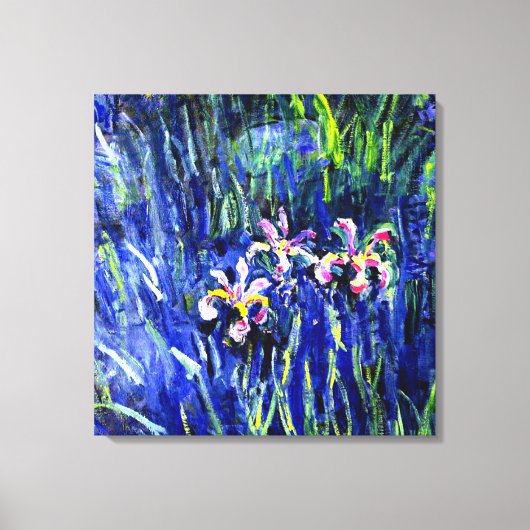 Irises, beroemd bloemschilderij van Claude Monet, Canvas Afdruk (Voorkant)