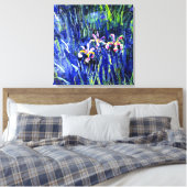 Irises, beroemd bloemschilderij van Claude Monet, Canvas Afdruk (Insitu (Slaapkamer))