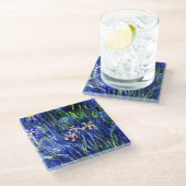 Irises, beroemd bloemschilderij van Claude Monet Glazen Onderzetter (Schuin)