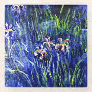 Irises, beroemd bloemschilderij van Claude Monet Glazen Onderzetter