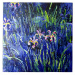 Irises, beroemd bloemschilderij van Claude Monet Tegeltje<br><div class="desc">Irises,  prachtige bloemen geschilderd door de impressionistische kunstenaar Claude Monet</div>