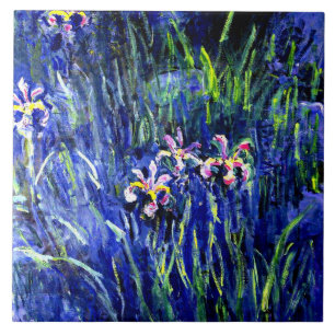 Irises, beroemd bloemschilderij van Claude Monet Tegeltje